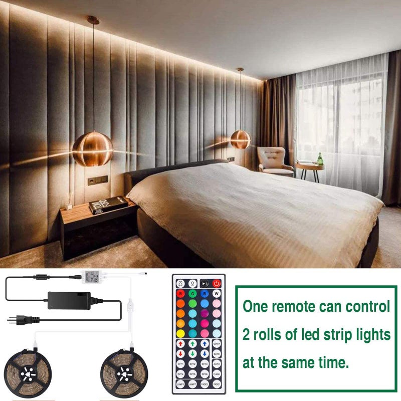 SUPERNIGHT RGB Light Strip Remote Controller, 2-in-1 4 Pin Dimming Dimmer Brightness Flash Mode Control Options for LED Tape Light,12V DC LEDs Rope Lighting (2 Ports) - Image 3